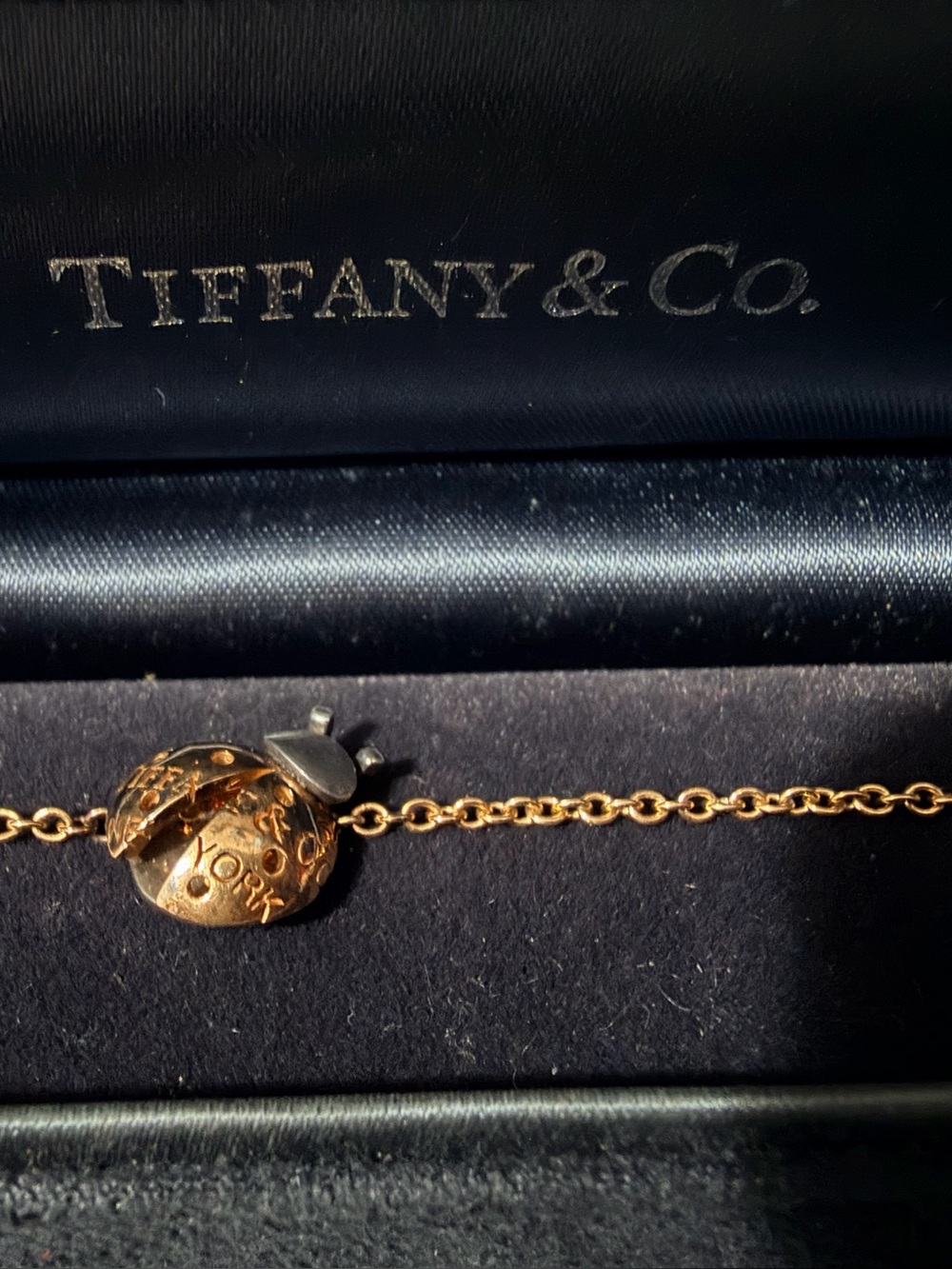Tiffany & Co. Gold Ladybug Charm Chain Bracelet